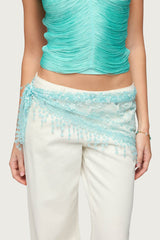 Sparkle Floral Sheer Lace Waist Scarf