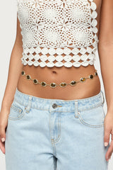 Textured Pendant Belly Chain