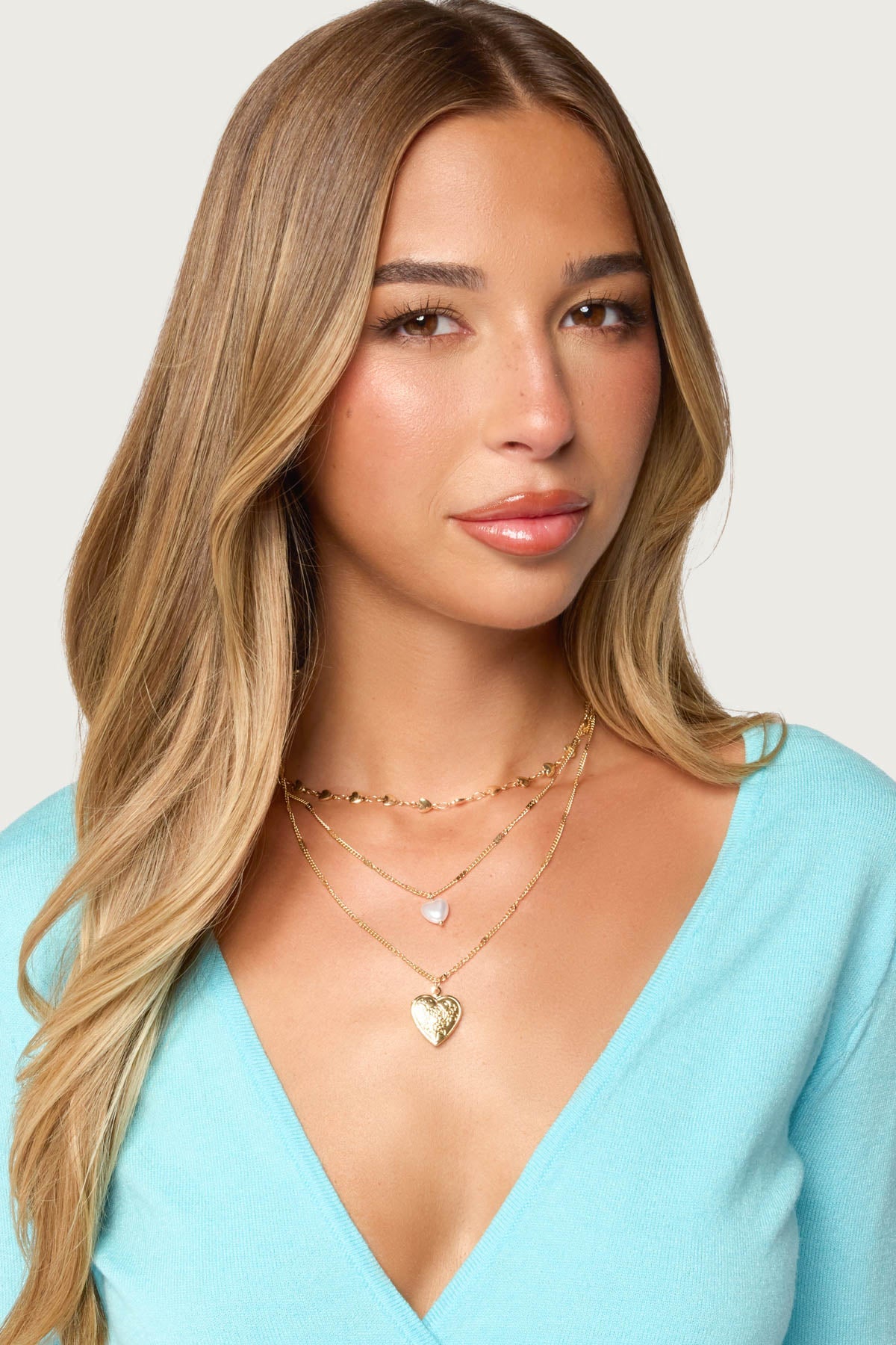 Love Heart Pearly Layered Necklace