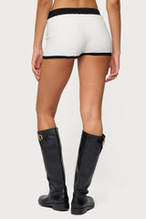 Mara Contrast Textured Knit Shorts