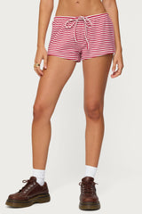 Jainee Striped Drawstring Shorts