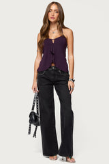 Lorenna Split Front Halter Top