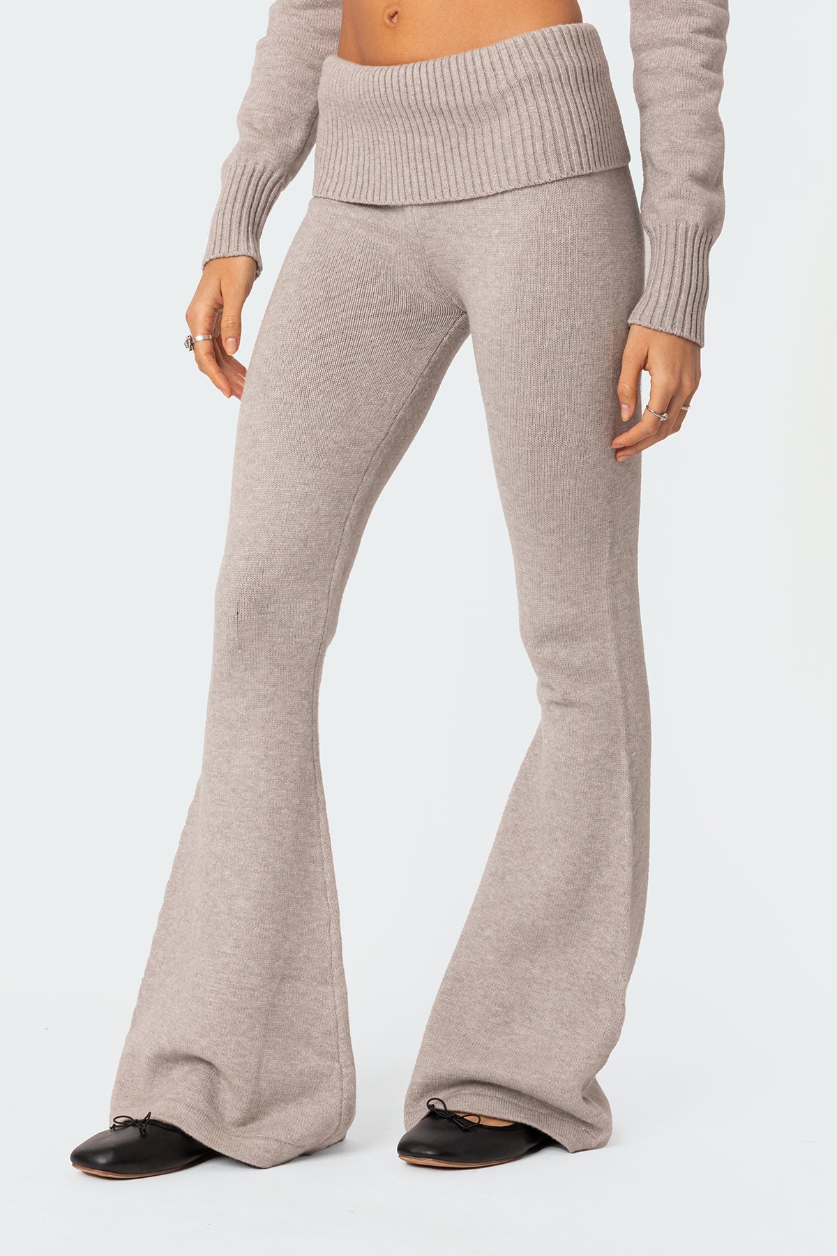 Desiree Knitted Low Rise Fold Over Trousers