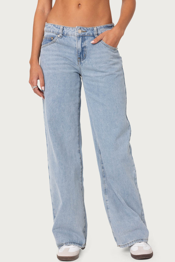 Raelynn Washed Low Rise Baggy Jeans