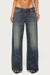 Raelynn Washed Low Rise Baggy Jeans
