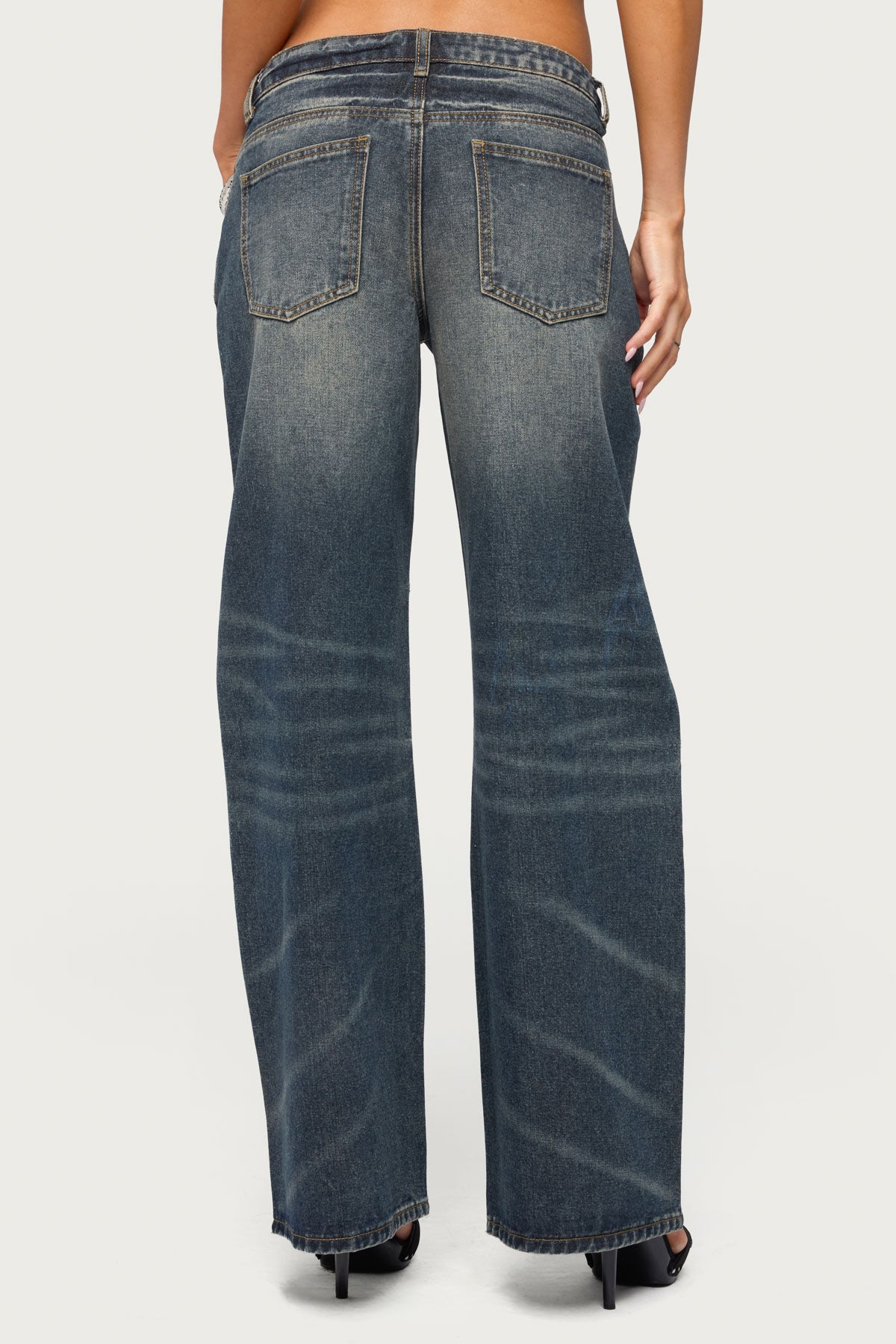 Raelynn Washed Low Rise Baggy Jeans