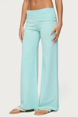 Wide Leg Foldover Trousers
