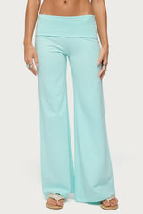 Wide Leg Foldover Trousers