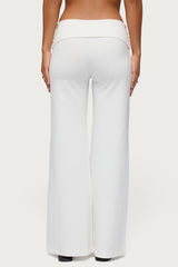 Wide Leg Foldover Trousers