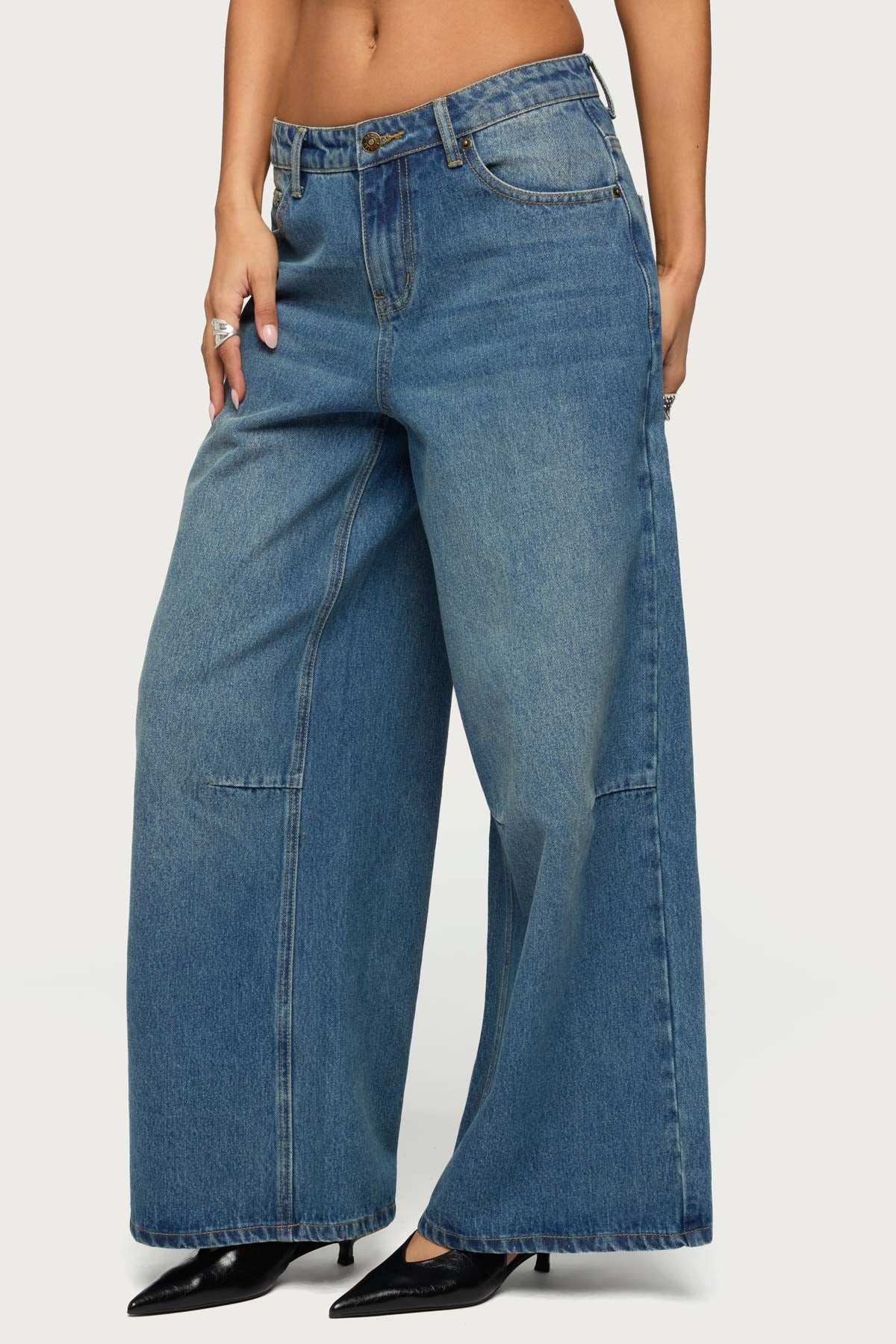 Skater Girl Washed Low Rise Baggy Jeans