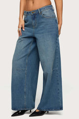 Skater Girl Washed Low Rise Baggy Jeans