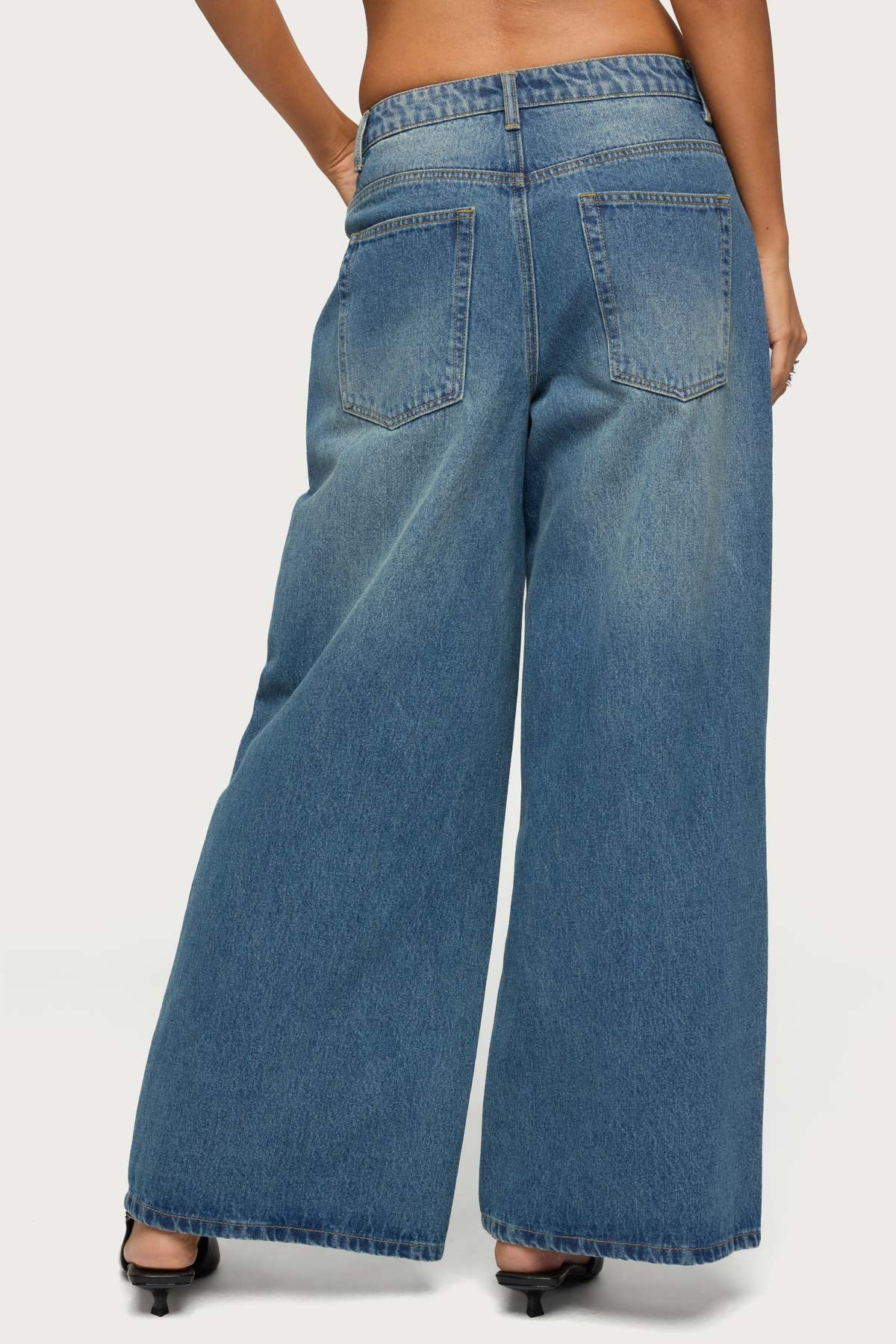 Skater Girl Washed Low Rise Baggy Jeans