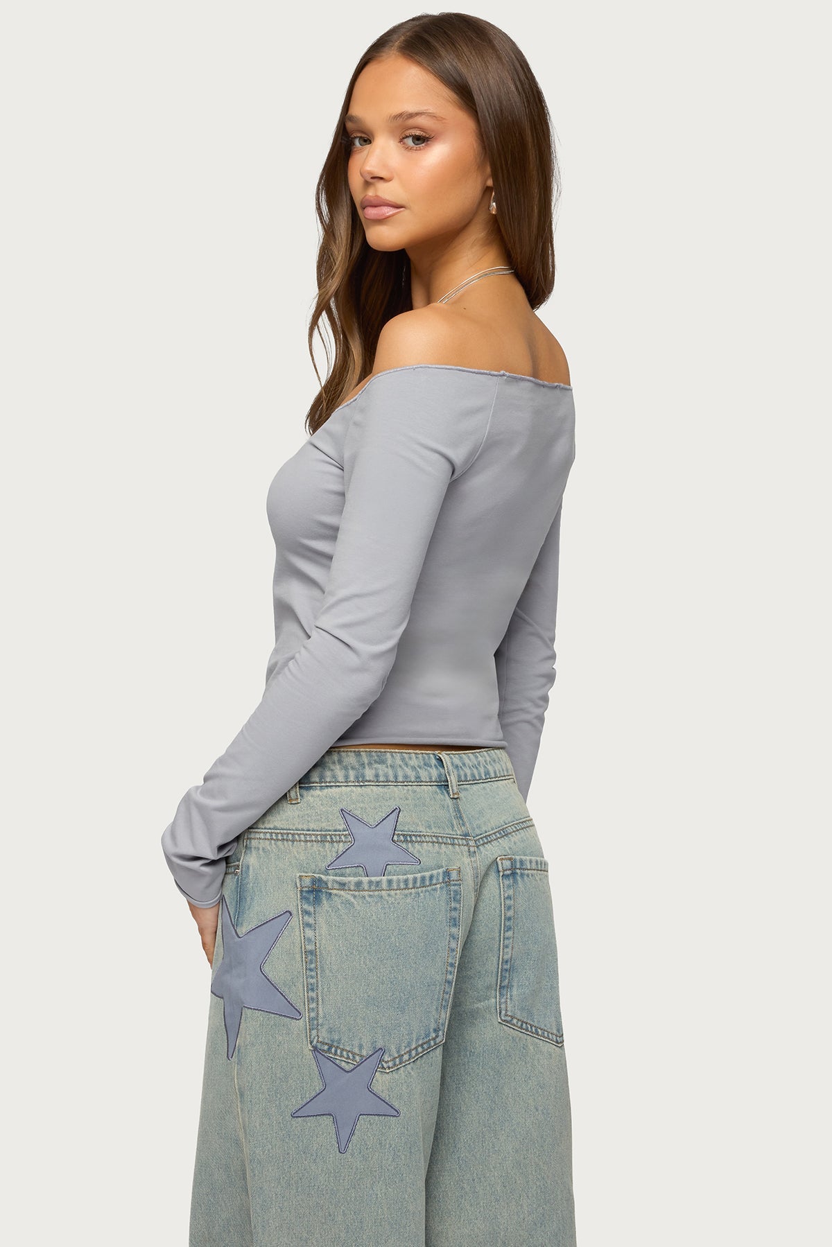 Nattie Off Shoulder V Neck Top