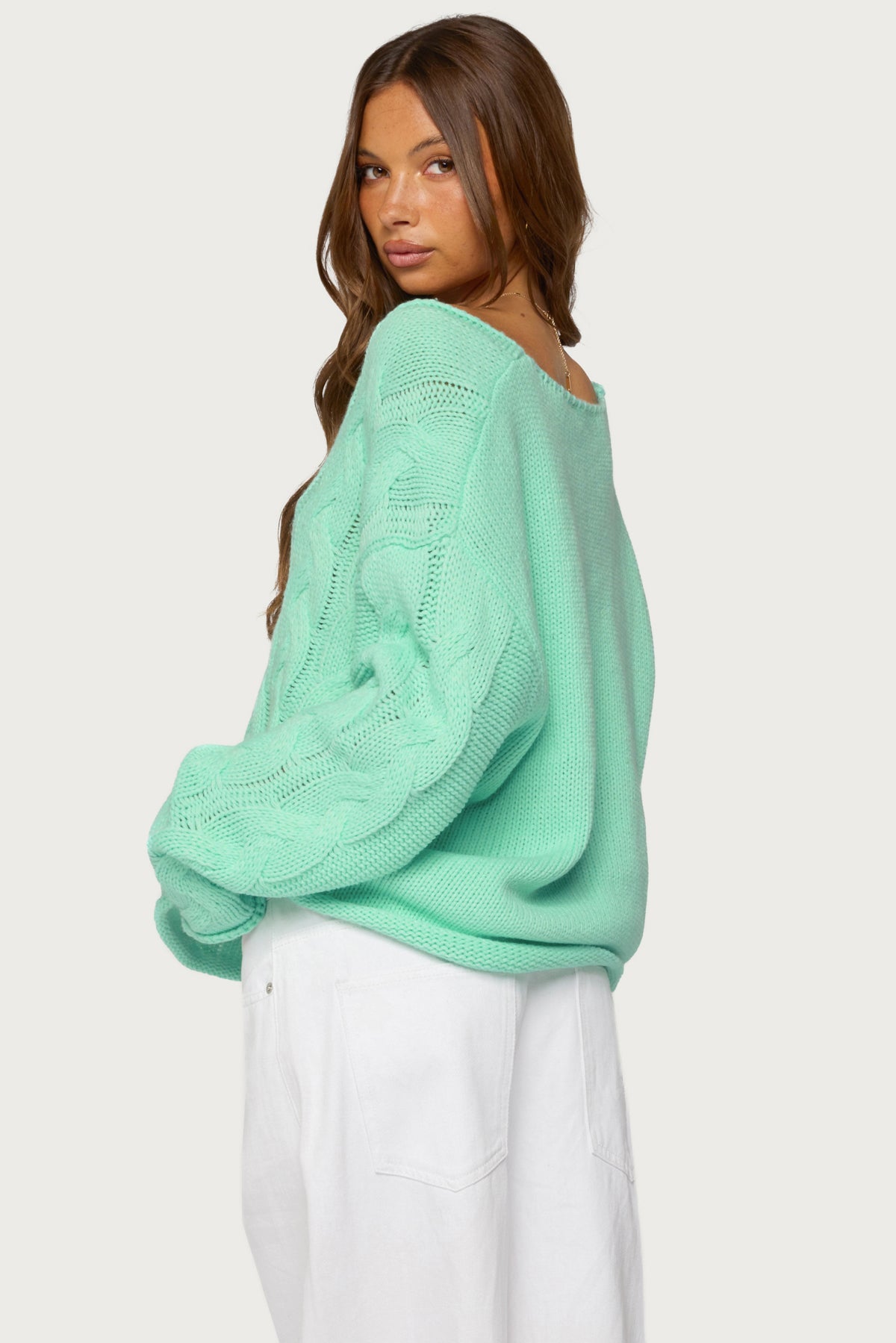 Inga Oversized Cable Knit Sweater