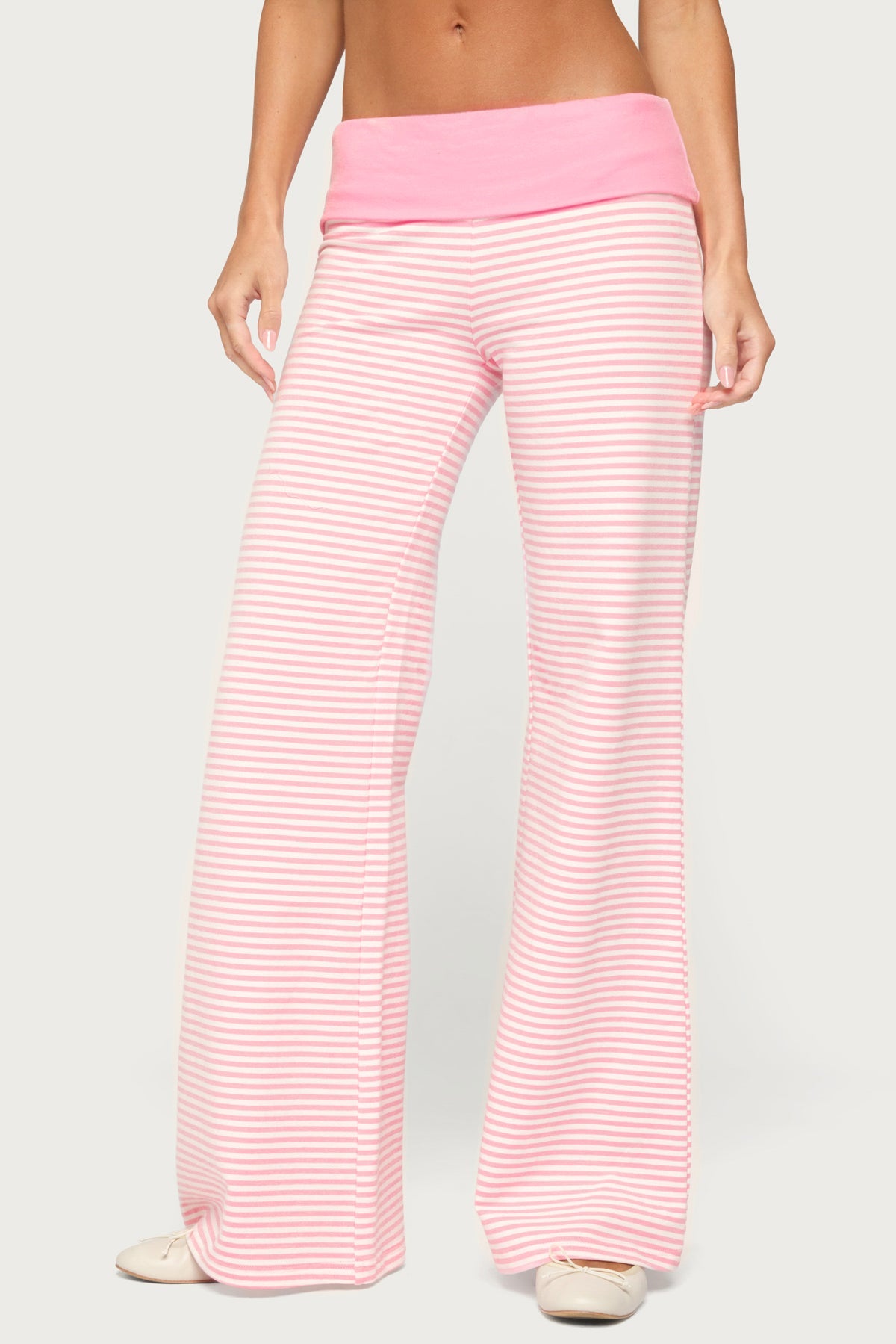 Meggy Striped Foldover Trousers