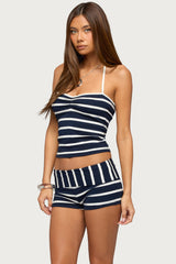 Lorenza Striped Halter Top