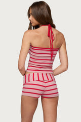 Lorenza Striped Halter Top