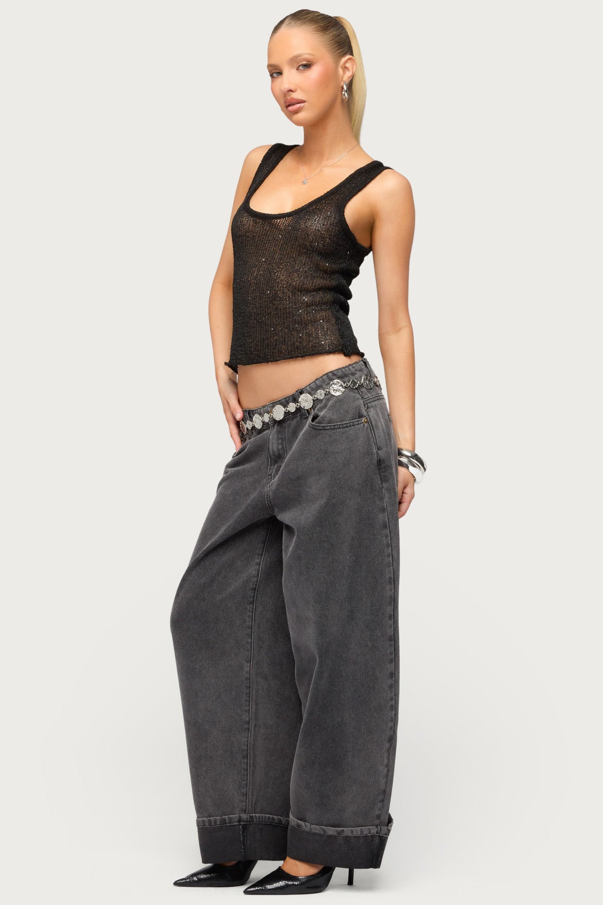 Eleora Sequin Knit Tank Top