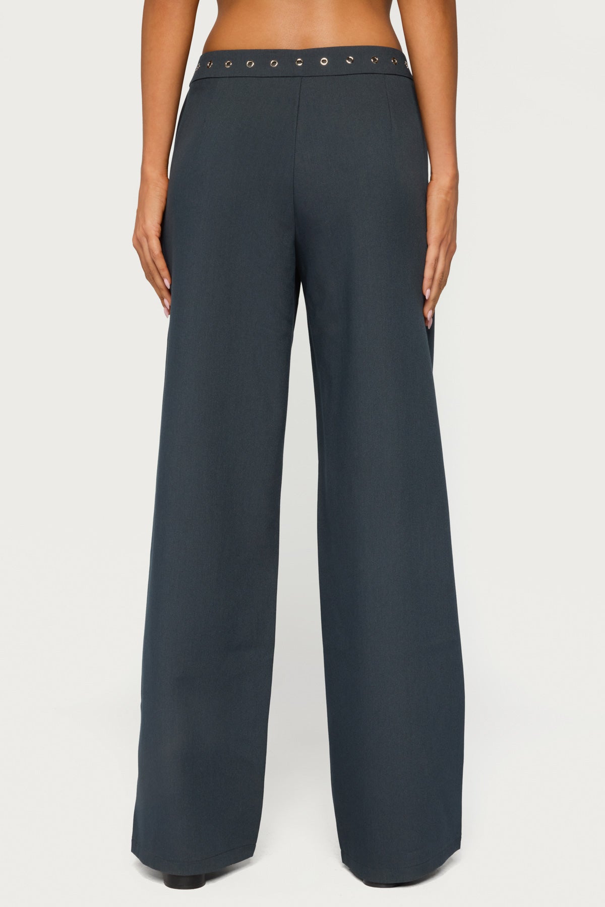 Ayve Eyelet Waist Straight Leg Trousers