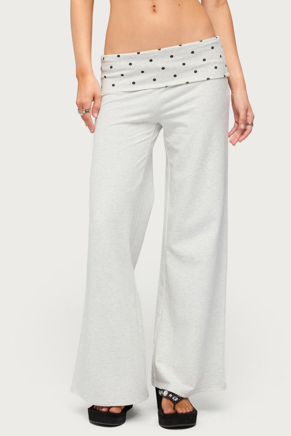 Petite Reeva Polka Dot Foldover Trousers