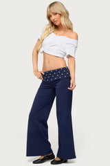 Petite Reeva Polka Dot Foldover Trousers