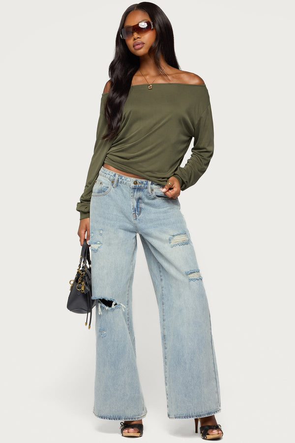 Nannie Off Shoulder Oversized Top