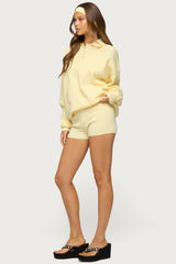Lorie Mid Rise Ribbed Knit Shorts