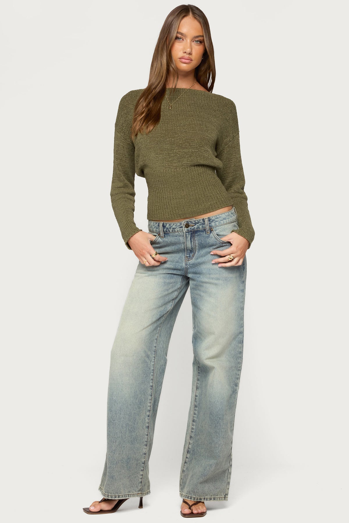 Tezi Boat Neck Light Knit Top