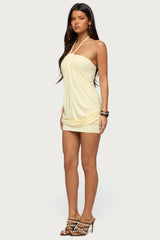 Lugenia Draped Halter Mini Dress