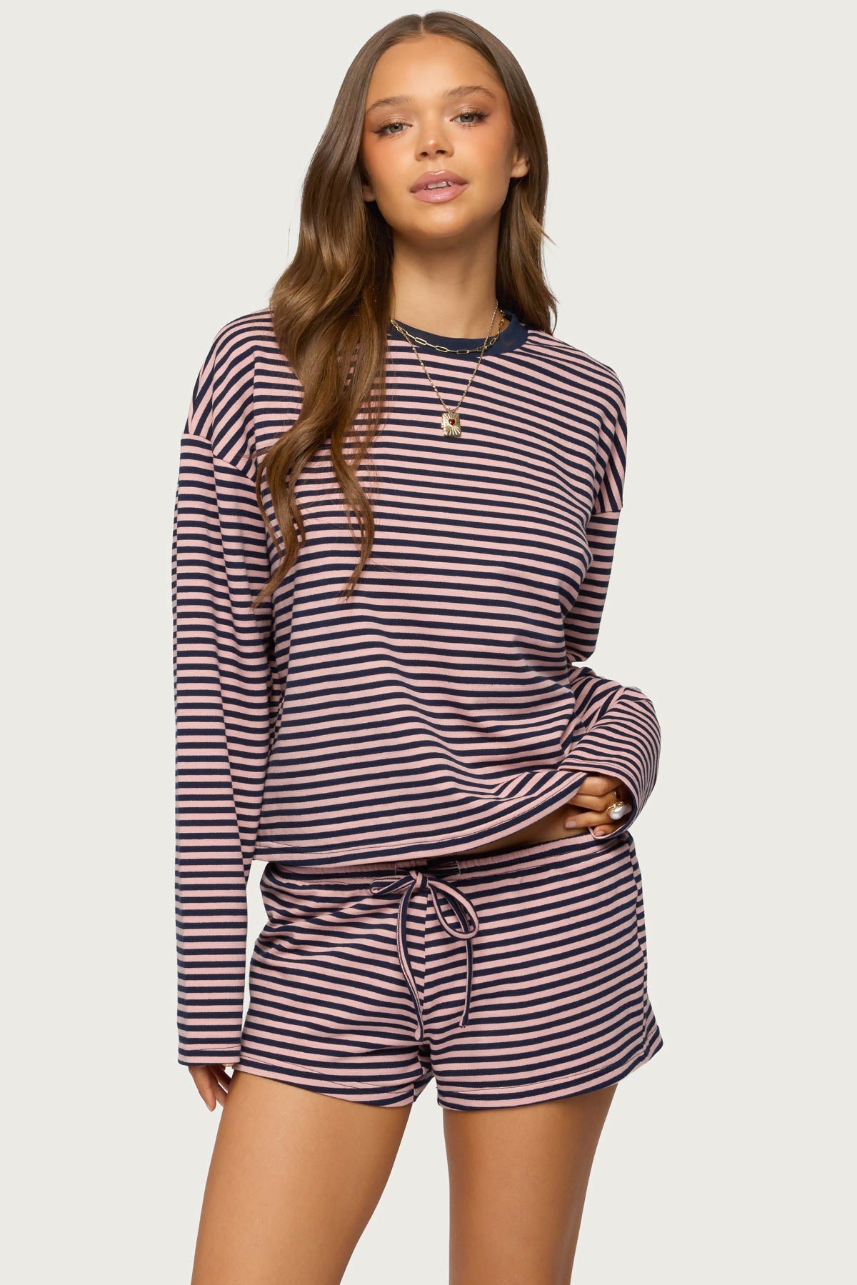 Jainee Striped Long Sleeve T Shirt