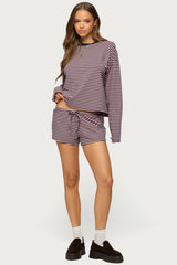 Jainee Striped Drawstring Shorts