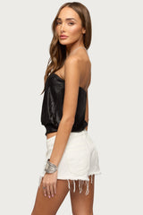 Leira Silky Sparkly Strapless Top