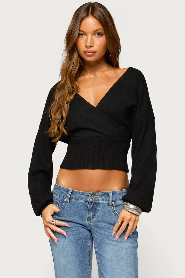 Lillia V Neck Wrap Sweater