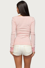 Jaida Striped Henley Top