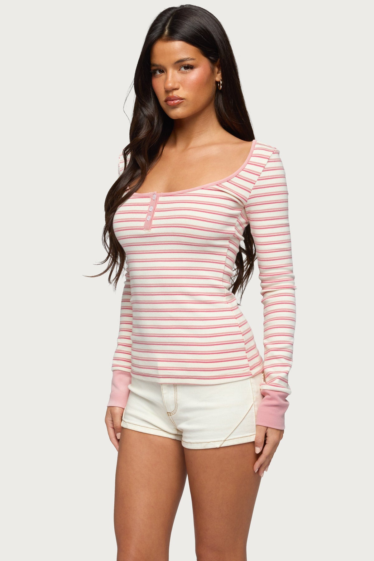 Jaida Striped Henley Top