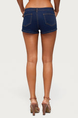 Alita Low Rise Denim Micro Shorts