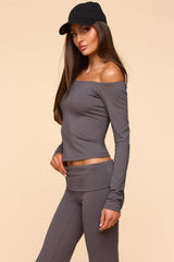Tezia Off Shoulder Long Sleeve Top