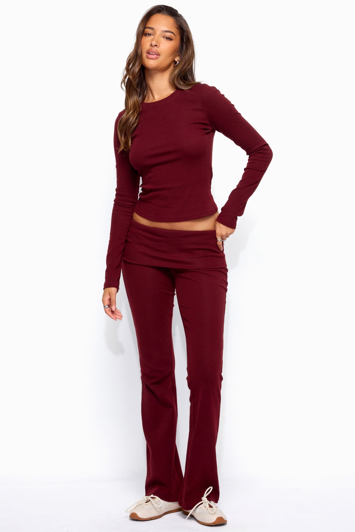 Ivanne Foldover Flared Trousers