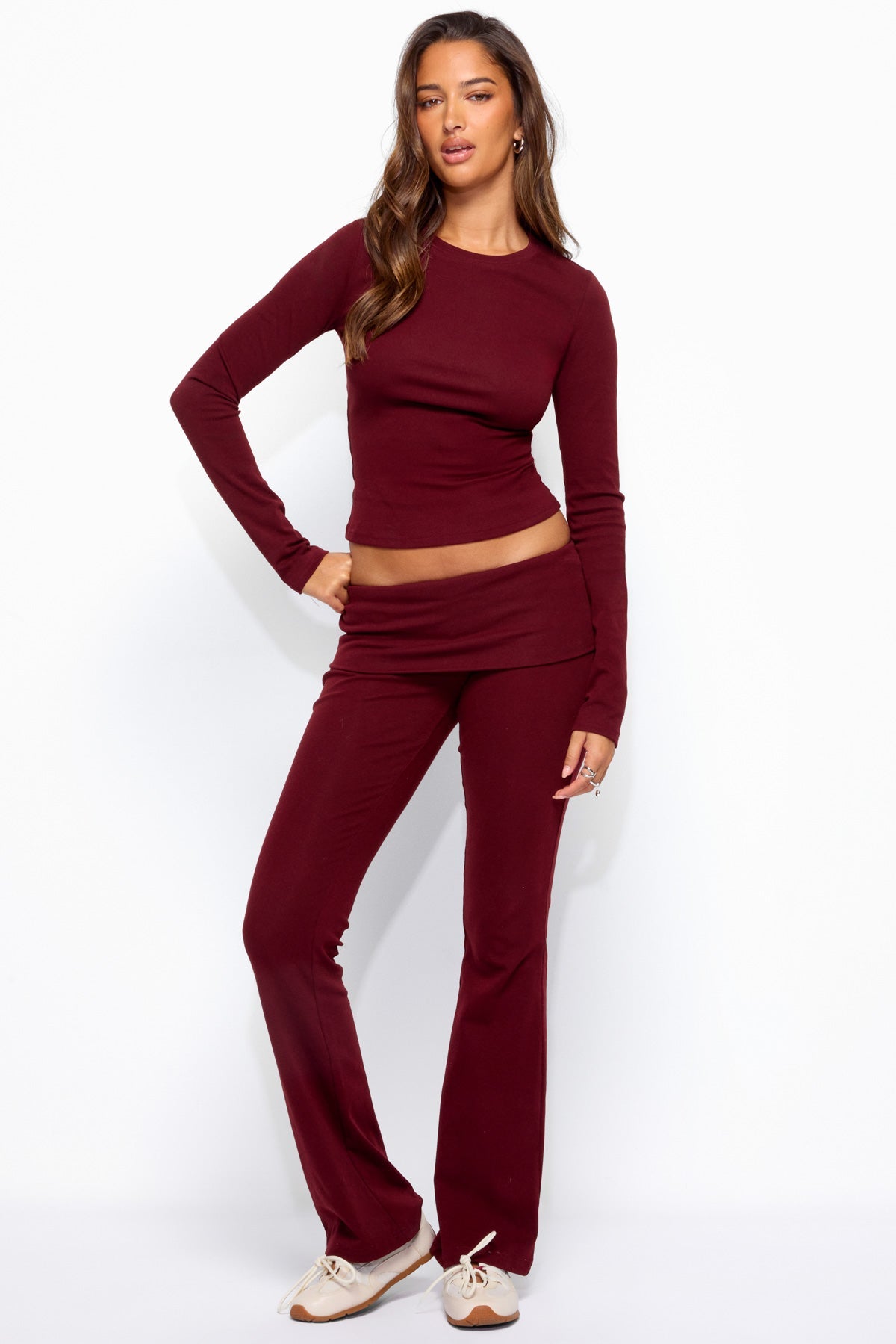 Ivanne Foldover Flared Trousers
