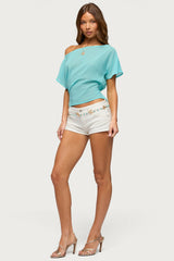 Noria Sheer Chiffon Off Shoulder Top