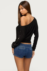 Paola Off Shoulder Stud Top
