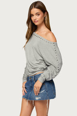 Paola Off Shoulder Stud Top