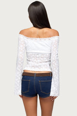Built In Bra Off Shoulder Lace Top