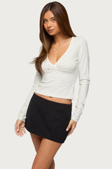 Kianah Polka Dot V Neck T Shirt