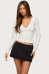 Kianah Polka Dot V Neck T Shirt