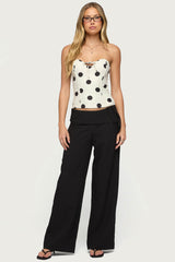 Cerise Buckle Low Rise Baggy Trousers