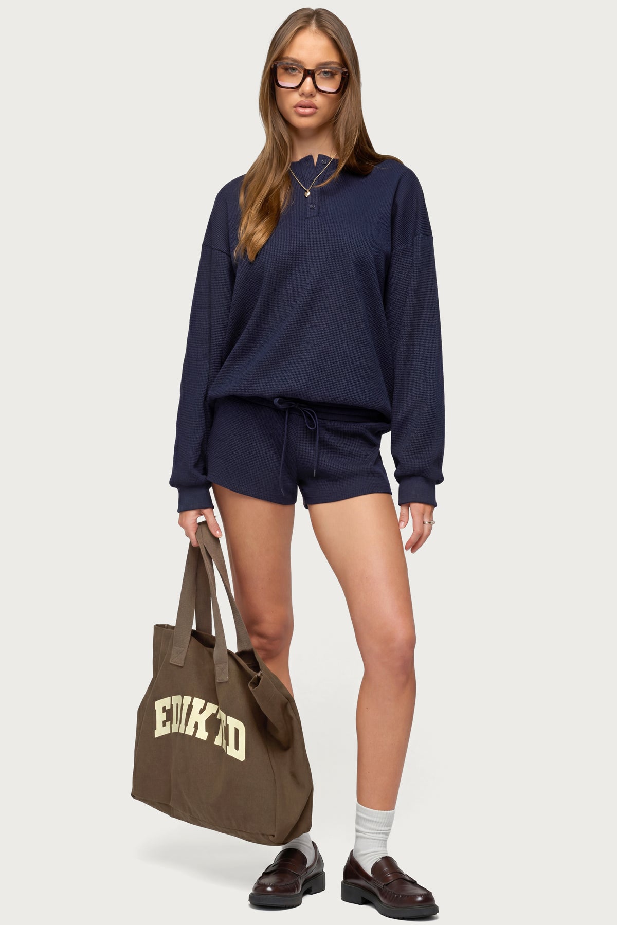 Baila Waffle Henley Top