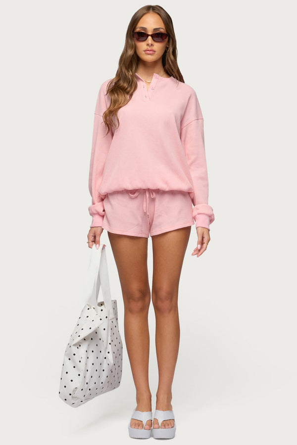 Baila Waffle Henley Top