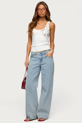 Natash Mixed Button Tank Top