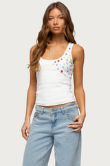 Natash Mixed Button Tank Top